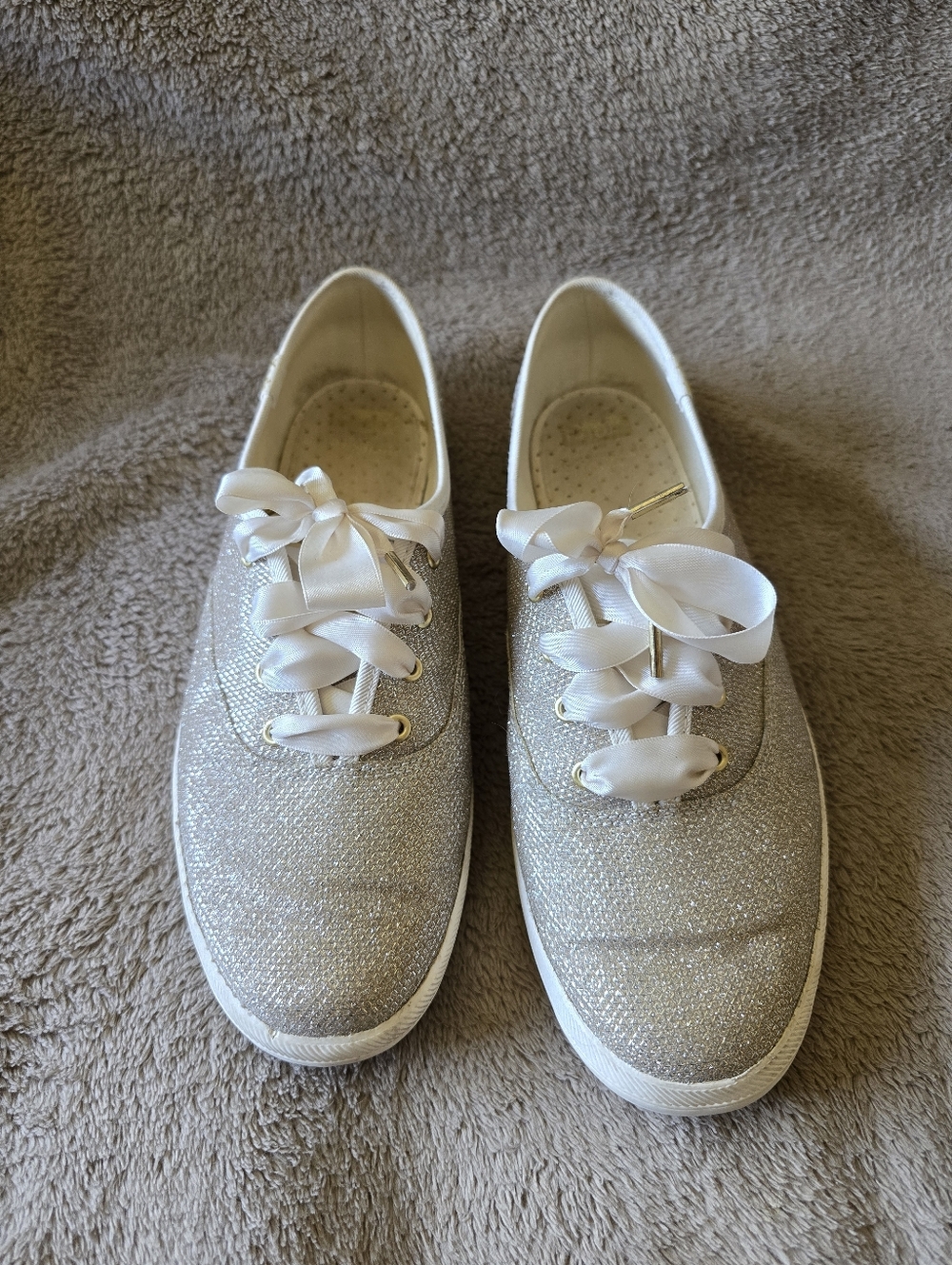 Keds For Kate Spade Champion KS Lurex Gold Sneakers Size 8